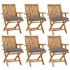 Image de vidaXL Chaises pliables de jardin avec coussins lot de 6 Bois de teck