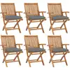 Image de vidaXL Chaises pliables de jardin avec coussins lot de 6 Bois de teck