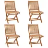 Image de vidaXL Chaises pliables de jardin lot de 4 Bois de teck solide