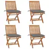 Image de vidaXL Chaises pliables de jardin avec coussins lot de 4 Teck solide