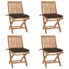 Image de vidaXL Chaises pliables de jardin avec coussins lot de 4 Teck solide