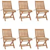 Image de vidaXL Chaises pliables de jardin avec coussins lot de 6 Bois de teck