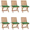 Image de vidaXL Chaises pliables de jardin avec coussins lot de 6 Bois de teck