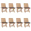 Image de vidaXL Chaises pliables de jardin avec coussins lot de 8 Teck solide