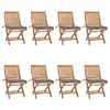 Image de vidaXL Chaises pliables de jardin avec coussins lot de 8 Teck solide