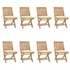 Image de vidaXL Chaises pliables de jardin avec coussins lot de 8 Teck solide