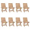 Image de vidaXL Chaises pliables de jardin avec coussins lot de 8 Teck solide