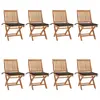 Image de vidaXL Chaises pliables de jardin avec coussins lot de 8 Teck solide