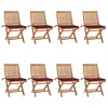 Image de vidaXL Chaises pliables de jardin avec coussins lot de 8 Teck solide