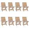 Image de vidaXL Chaises pliables de jardin avec coussins lot de 8 Teck solide