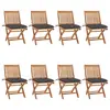 Image de vidaXL Chaises pliables de jardin avec coussins lot de 8 Teck solide