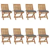Image de vidaXL Chaises pliables de jardin avec coussins lot de 8 Teck solide
