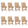 Image de vidaXL Chaises pliables de jardin avec coussins lot de 8 Teck solide