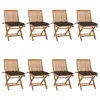 Image de vidaXL Chaises pliables de jardin avec coussins lot de 8 Teck solide