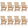 Image de vidaXL Chaises de jardin lot de 8 Bois de teck massif
