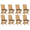 Image de vidaXL Chaises de jardin avec coussins anthracite lot de 8 Teck massif