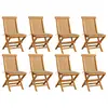 Image de vidaXL Chaises de jardin et coussins beige lot de 8 Bois teck massif