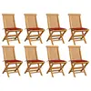 Image de vidaXL Chaises de jardin et coussins rouge lot de 8 Bois teck massif