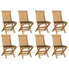 Image de vidaXL Chaises de jardin et coussins taupe lot de 8 Bois teck massif