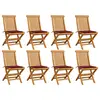 Image de vidaXL Chaises de jardin avec coussins bordeaux lot de 8 Teck massif