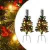 Image de vidaXL Arbre de Noël artificiel pré-éclairé d'allée 2 pcs 76 cm PVC
