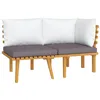 Image de vidaXL Lot de 2 pièces avec coussin en bois massif acacia