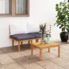 Image de vidaXL Salon de jardin 2 pcs avec coussins Bois d'acacia solide