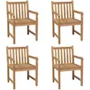 Image de vidaXL Chaises d'extérieur lot de 4 Bois de teck solide