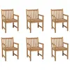 Image de vidaXL Chaises d'extérieur lot de 6 Bois de teck solide