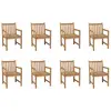 Image de vidaXL Chaises d'extérieur lot de 8 Bois de teck solide