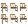 Image de vidaXL Chaises de jardin lot de 6 et coussins anthracite Bois de teck