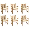 Image de vidaXL Chaises de jardin lot de 6 et coussins crème Bois teck massif