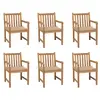 Image de vidaXL Chaises de jardin lot de 6 et coussins beige Bois teck massif