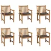 Image de vidaXL Lot de 6 Chaises de Jardin avec Coussins, Sièges de Terrasse, Chaises de Salle à Manger, Meubles de Patio Extérieur, Taupe Bois Teck Massif