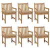 Image de vidaXL Chaises de jardin lot de 6 et coussins beige bois teck solide