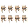 Image de vidaXL Chaises de jardin lot de 8 avec coussins anthracite Bois teck