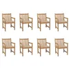 Image de vidaXL Lot de 8 Chaises de Jardin avec Coussins, Sièges de Terrasse, Chaises de Salle à Manger, Meubles de Patio Extérieur, Beige Bois Teck Massif