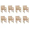 Image de vidaXL Chaises de jardin lot de 8 avec coussins beige Bois teck massif