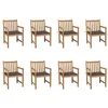 Image de vidaXL Lot de 8 Chaises de Jardin avec Coussins, Sièges de Terrasse, Chaises de Salle à Manger, Meubles de Patio Extérieur, Taupe Bois Teck Massif