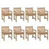 Image de vidaXL Chaises de jardin lot de 8 avec coussins beige Bois teck solide