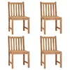 Image de vidaXL Chaises de jardin lot de 4 Bois de teck solide