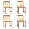 Image de vidaXL Chaises de jardin lot de 4 Bois de teck solide