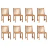 Image de vidaXL Chaises de jardin lot de 8 Bois de teck solide
