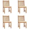 Image de vidaXL Chaises de jardin lot de 4 avec coussins Bois de teck massif