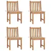Image de vidaXL Chaises de jardin lot de 4 avec coussins Bois de teck massif