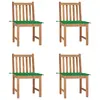 Image de vidaXL Chaises de jardin lot de 4 avec coussins Bois de teck massif