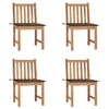 Image de vidaXL Chaises de jardin lot de 4 avec coussins Bois de teck massif