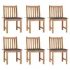 Image de vidaXL Chaises de jardin lot de 6 avec coussins Bois de teck massif