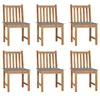 Image de vidaXL Chaises de jardin lot de 6 avec coussins Bois de teck massif