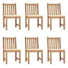 Image de vidaXL Chaises de jardin lot de 6 avec coussins Bois de teck massif